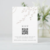 Neutrale Boho RSVP Online QR Code Weddenschap Webs Kaart (Staand voorkant)