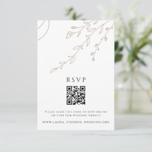Neutrale Boho RSVP Online QR Code Weddenschap Webs Kaart