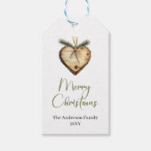 Neutrale Boho Rustieke Kerstcadeautag Sjabloon Cadeaulabel (Voorkant)
