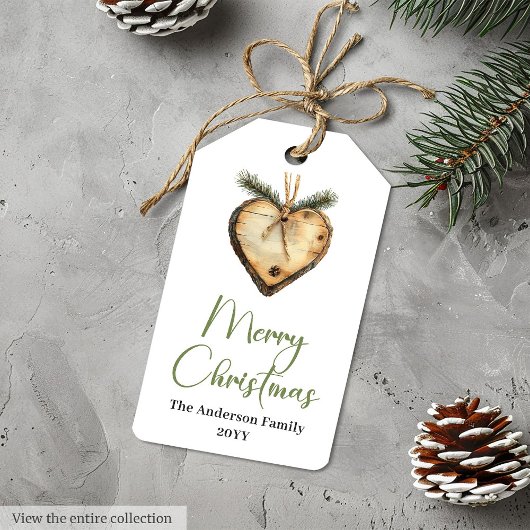 Neutrale Boho Rustieke Kerstcadeautag Sjabloon Cadeaulabel
