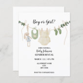 Neutrale Boho thema gender onthullen uitnodiging (Voorkant / Achterkant)