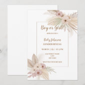 Neutrale Boho thema gender onthullen uitnodiging (Voorkant / Achterkant)