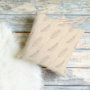 Neutrale Boho Veerpatroon Worp Kussen