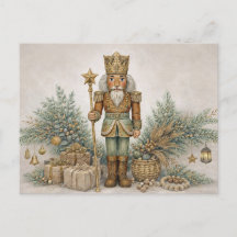 Neutrale Boho Waterverf Kerst Notenkraker Koning