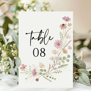 Neutrale Boho Wilde Bloem Bruiloft Kaart
