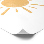 Neutrale Boho Yellow Sun Sunshine Nursery Art Poster (Hoek)