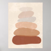 Neutrale Boho Zen Stenen Abstracte Muurkunst Poste Poster (Voorkant)