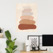 Neutrale Boho Zen Stenen Abstracte Muurkunst Poste Poster (Thuiskantoor)