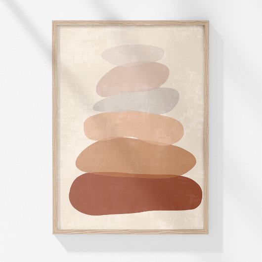 Neutrale Boho Zen Stenen Abstracte Muurkunst Poste Poster