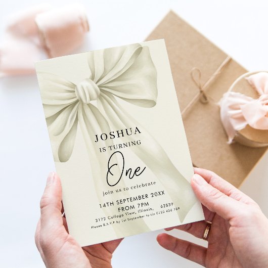 Neutrale boog 1e verjaardag kaart