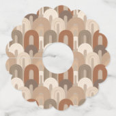 Neutrale Boog Abstract Patroon Wijnglaslabel (Achterkant)