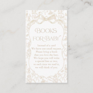 Neutrale Boog Baby Shower Boek  Informatiekaartje