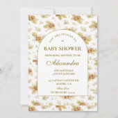 Neutrale bosbladeren baby shower kaart (Voorkant)
