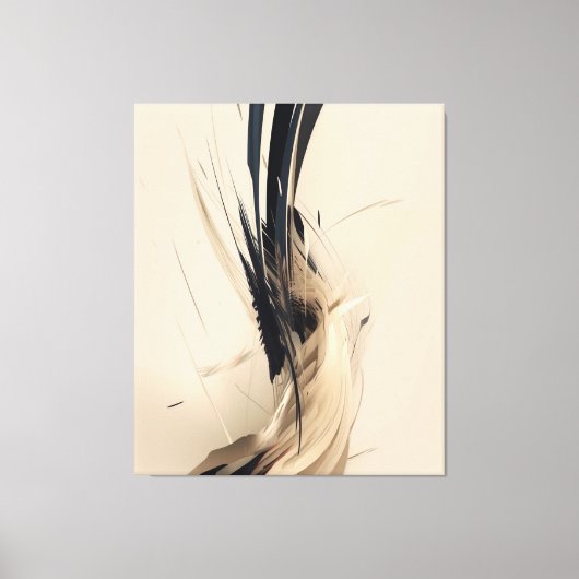Neutrale Botanische Abstract Minimalistische Natuu Canvas Afdruk (Voorkant)