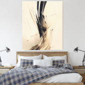 Neutrale Botanische Abstract Minimalistische Natuu Canvas Afdruk (Insitu (Slaapkamer))