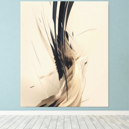 Neutrale botanische Abstracte minimalistische Natu Canvas Afdruk (Insitu (Houten vloer))