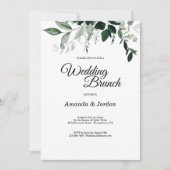 Neutrale botanische bruiloft Brunch Uitnodiging (Voorkant)