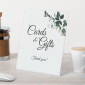 Neutrale botanische bruiloft en cadeaus reclamebord met voetstuk (Insitu)