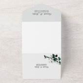 Neutrale botanische bruiloft in één uitnodiging (Buitenkant)