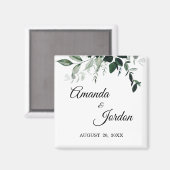 Neutrale botanische bruiloft Magnet (Voorkant / Achterkant)