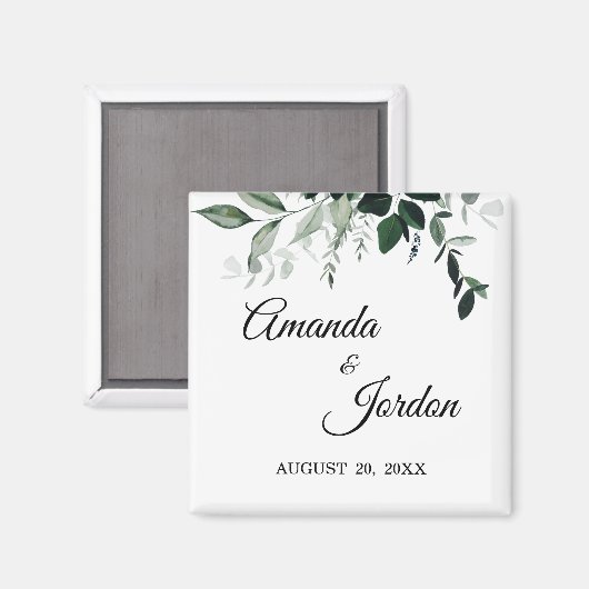 Neutrale botanische bruiloft Magnet (Voorkant / Achterkant)