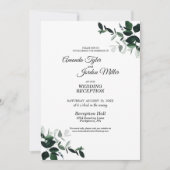 Neutrale botanische bruiloft Opname Uitnodiging (Voorkant)