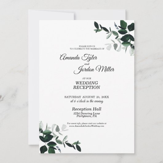 Neutrale botanische bruiloft Opname Uitnodiging (Voorkant)