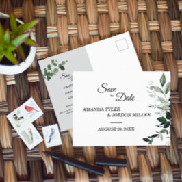 Neutrale botanische bruiloft Opslaan Briefkaart Da