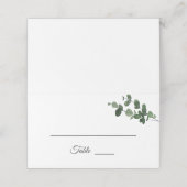 Neutrale botanische bruiloft Plaats kaart tent Plaatskaartje (Buitenkant ongevouwen)