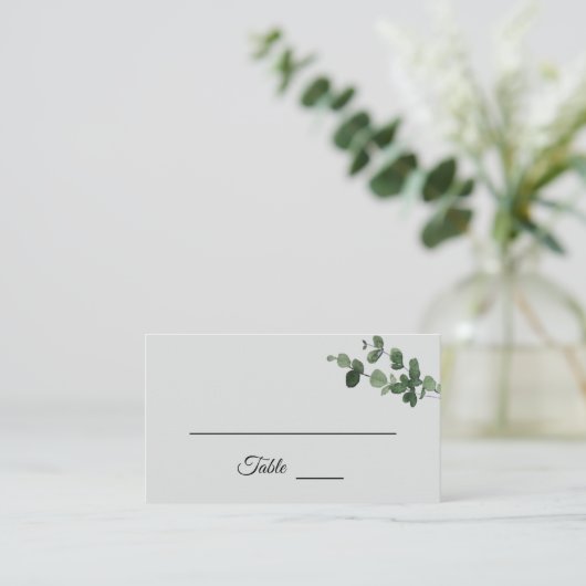 Neutrale botanische bruiloft plaatskaartje (Staand voorkant)