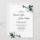 Neutrale botanische bruiloft uitnodiging (Voorkant)