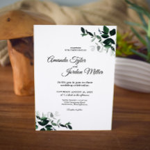 Neutrale botanische bruiloft uitnodiging