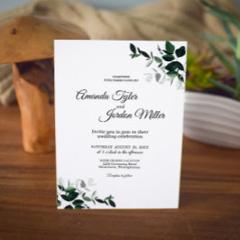 Neutrale botanische bruiloft uitnodiging