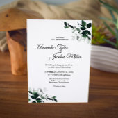 Neutrale botanische bruiloft uitnodiging