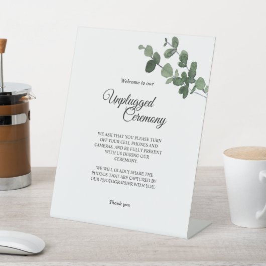 Neutrale botanische bruiloft zonder plugging Cerem Reclamebord Met Voetstuk (Insitu)