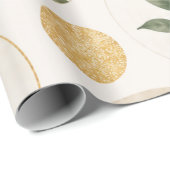 Neutrale botanische cirkelpatroon cadeaupapier (Rol Hoek)