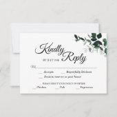 Neutrale botanische respons Kaart met maaltijdkeuz (Voorkant)