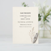 Neutrale Botanische Trouwdag Save The Date (Staand voorkant)