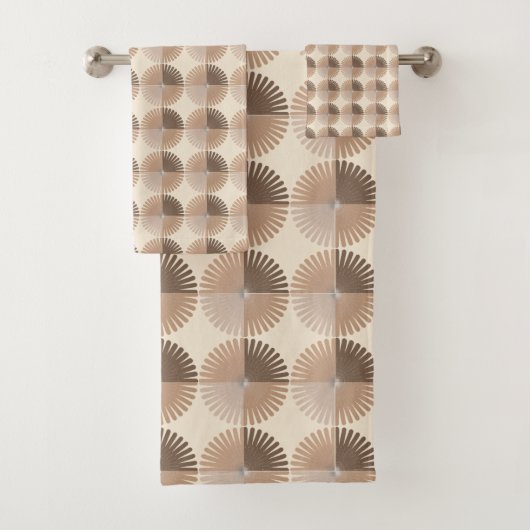 Neutrale Browns Boho Pattern Minimalist Bad Handdoek (Insitu)