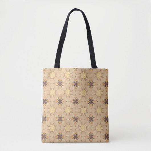 Neutrale browsen Geometric Abstract Boho Sun Patte Tote Bag (Voorkant)