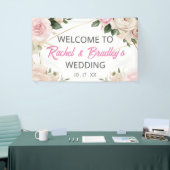 Neutrale bruiloft aanpassen Modern Roos Gold Lijst Spandoek (Beurs)