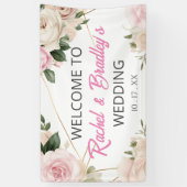 Neutrale bruiloft aanpassen Modern Roos Gold Lijst Spandoek (Verticaal)