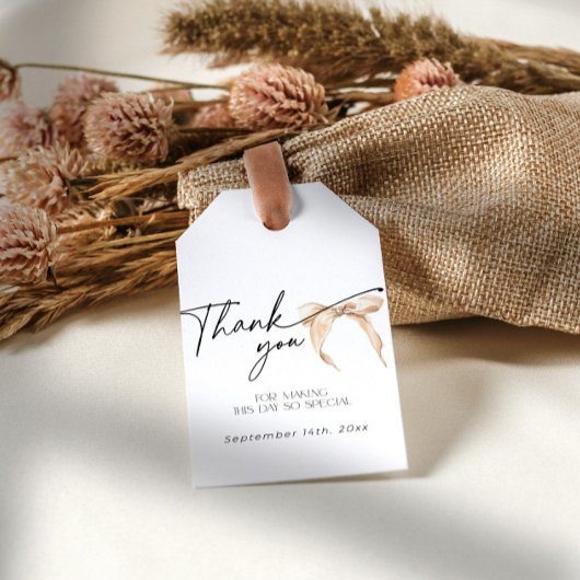 Neutrale Bruiloft Dank Je Wel Trouwdag Bruidssluie Cadeaulabel