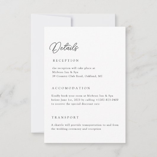 Neutrale bruiloft Details Qr Code Enclosure Kaart (Voorkant)