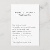 Neutrale bruiloft Geen Kinder behuizing Kleine Kaa Informatiekaartje (Voorkant)