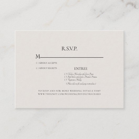 Neutrale bruiloft RSVP-behuizing Informatiekaartje (Voorkant)