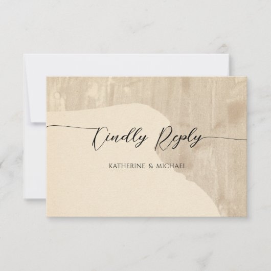 Neutrale bruiloft RSVP kaartje (Voorkant)