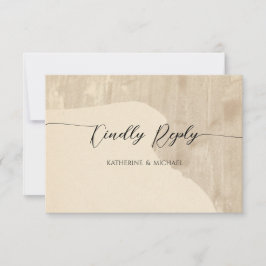 Neutrale bruiloft RSVP kaartje