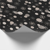 Neutrale bruine beige Boho Winter Kerstmis Cadeaupapier (Hoek)