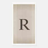 Neutrale bruine en Tan getextureerde monogrammen Servet (Voorkant)